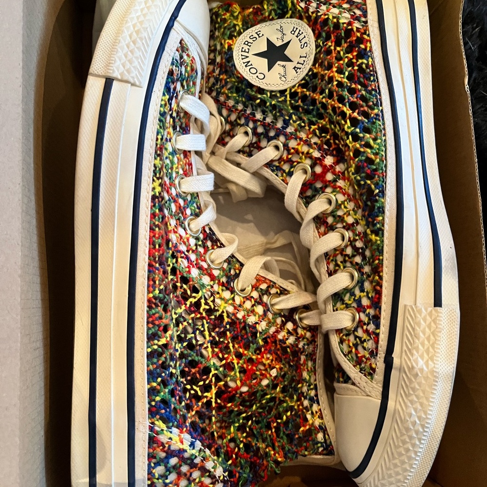 Converse All Star Rainbow Fabric Mesh Sneakers Women’s 10 - Picture 2 of 7